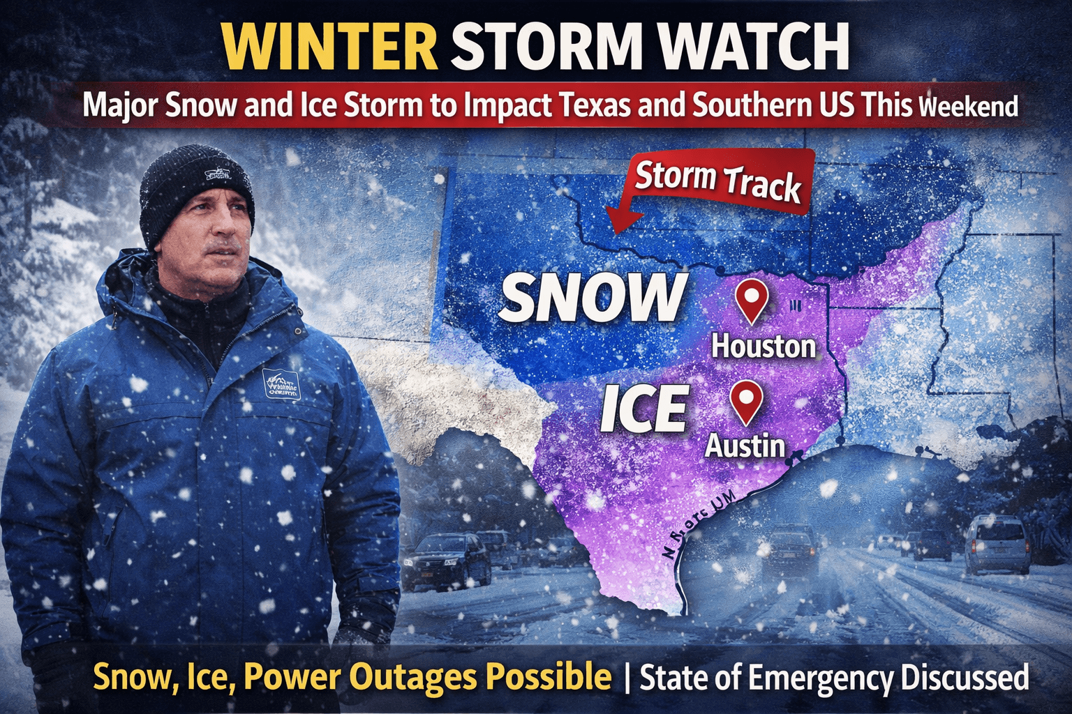 Winter Storm Watch Issued as Powerful Storm Targets Texas and Southern States This Weekend